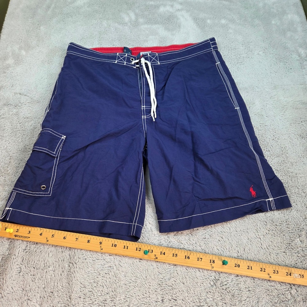 Vtg Polo Ralph Lauren Swim Trunks Mens S Cargo Board Shorts Contrast Stitching